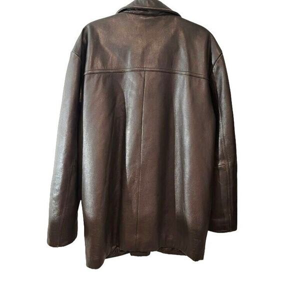 Walter Davoucci Double Breasted Blazer men's Leather Coat SzLarge - Picture 3 of 12
